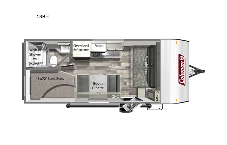 Representative floor plan provided by a trusted RVshare partner.