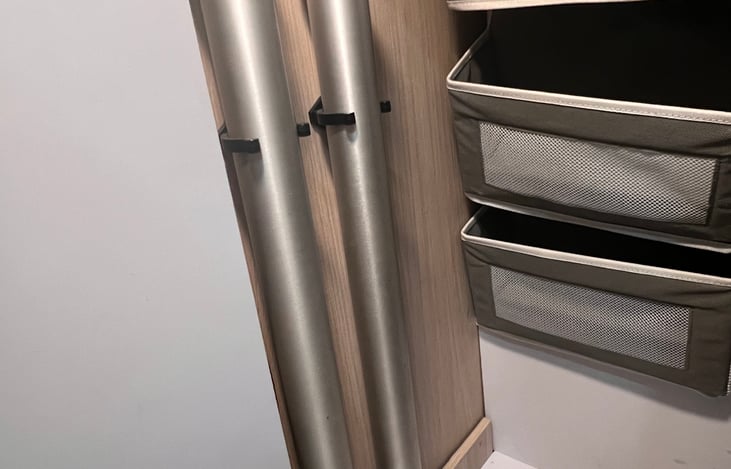 Legs for dinette table stored in closet