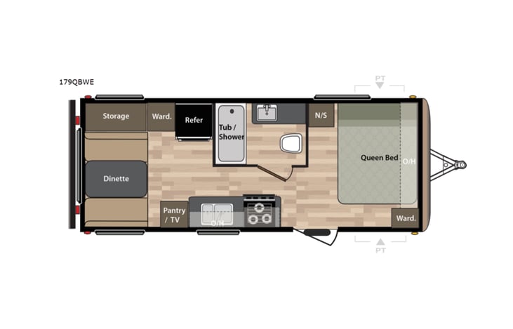 Representative floor plan provided by a trusted RVshare partner.