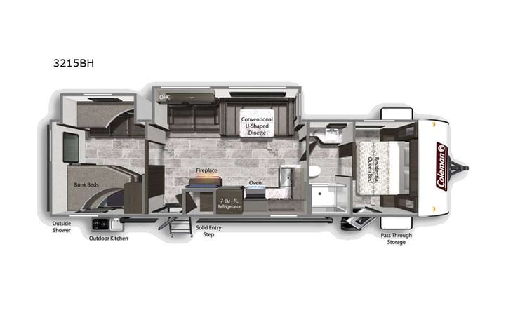 Representative floor plan provided by a trusted RVshare partner.