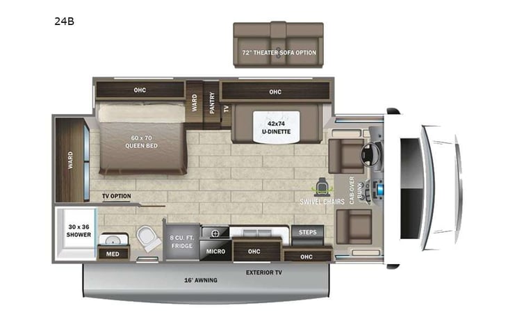 Representative floor plan provided by a trusted RVshare partner.