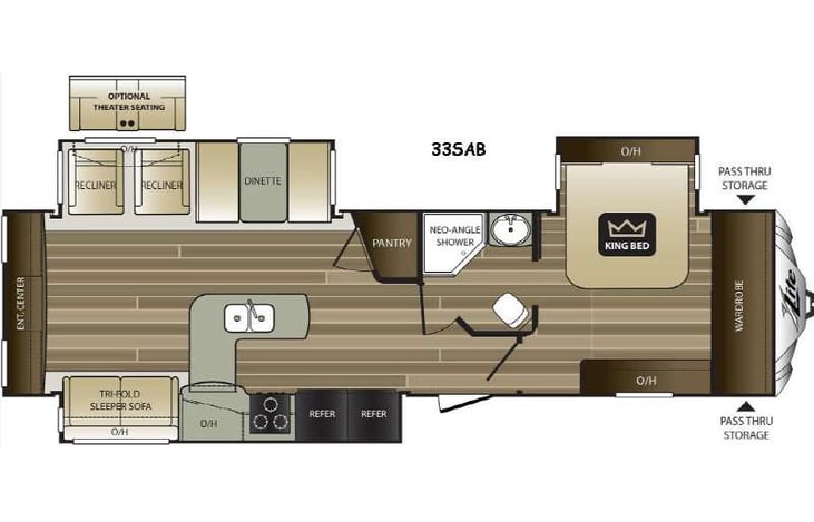 Representative floor plan provided by a trusted RVshare partner.