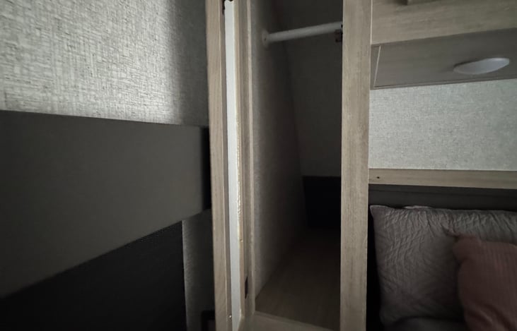 Master closet. One on each side of the bed.