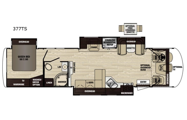 Representative floor plan provided by a trusted RVshare partner.