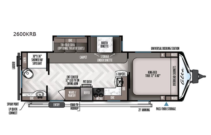 Representative floor plan provided by a trusted RVshare partner.