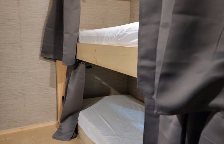 Rear bedroom bunks on driver's side