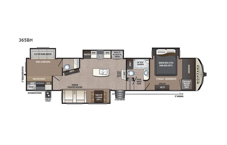 Representative floor plan provided by a trusted RVshare partner.