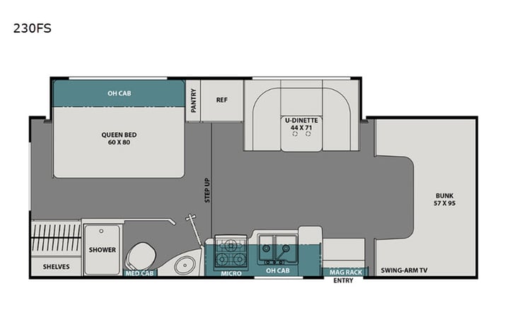 Representative floor plan provided by a trusted RVshare partner.