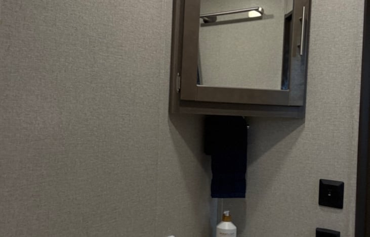 Front bathroom With the shower area.