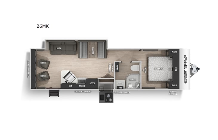 Representative floor plan provided by a trusted RVshare partner.