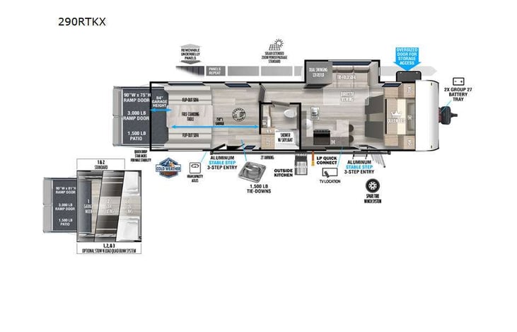 Representative floor plan provided by a trusted RVshare partner.