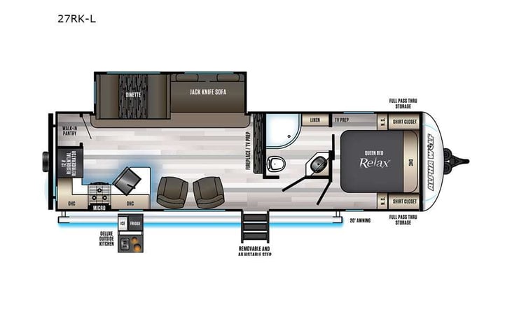 Representative floor plan provided by a trusted RVshare partner.