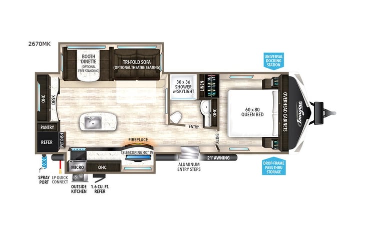 Representative floor plan provided by a trusted RVshare partner.