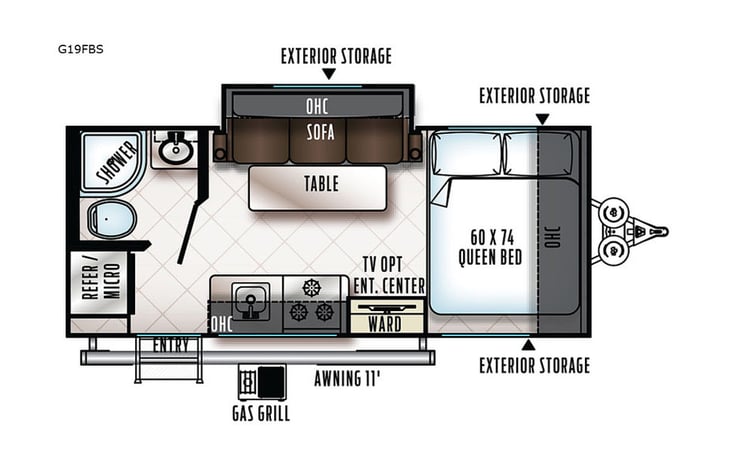 Representative floor plan provided by a trusted RVshare partner.