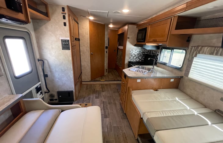 Dinette and Couch Fold Down To Make Very Comfortable Beds