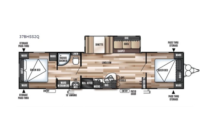 Representative floor plan provided by a trusted RVshare partner.