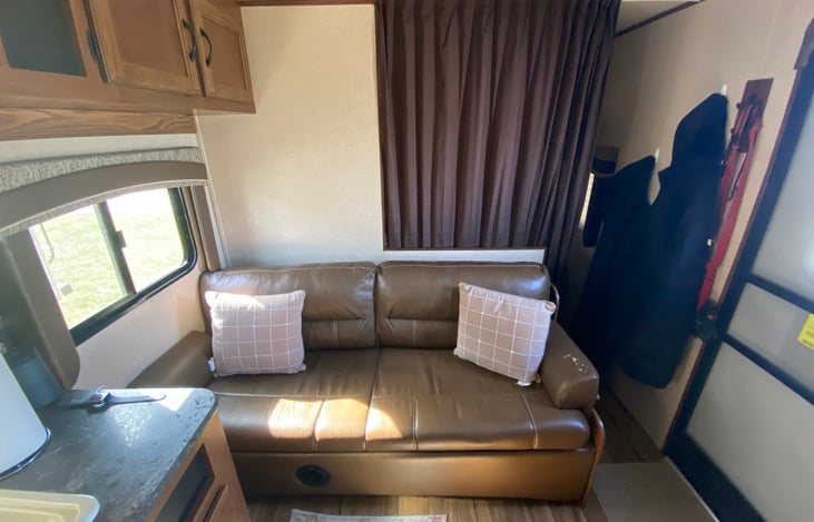 Couch that also folds out into a bed.