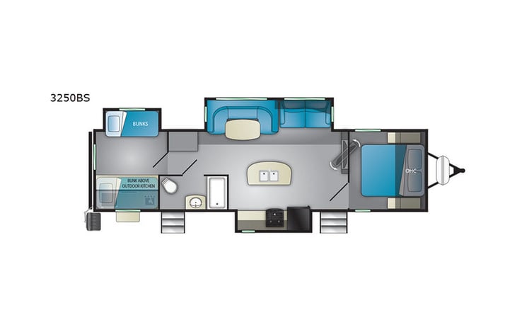 Representative floor plan provided by a trusted RVshare partner.