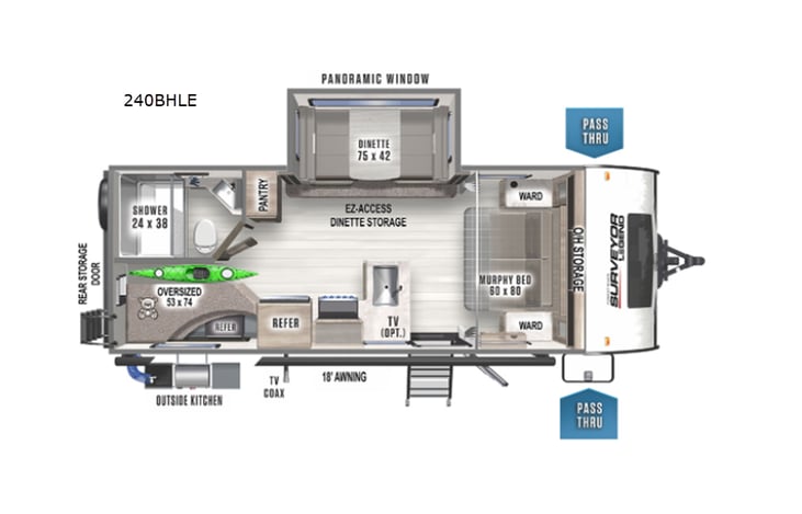 Representative floor plan provided by a trusted RVshare partner.