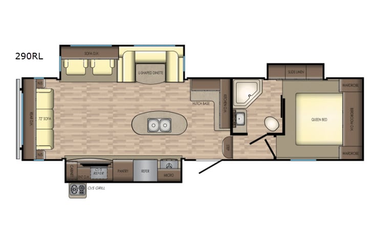 Representative floor plan provided by a trusted RVshare partner.