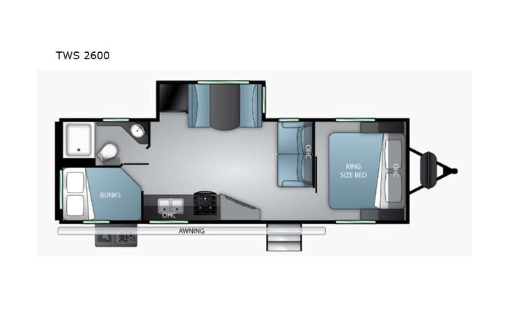 Representative floor plan provided by a trusted RVshare partner.