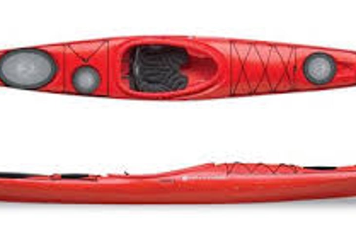 Add on for additional fee of $35/day. Wilderness Systems Tempest 165 sit inside single person touring kayak. 300 lb load capacity, weighs 55 lbs. Sea kayak for lake cruising and camping.