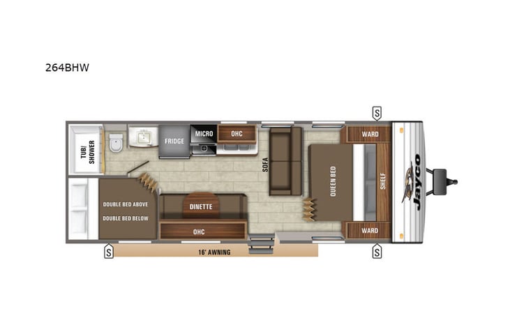 Representative floor plan provided by a trusted RVshare partner.