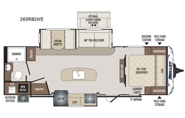 Representative floor plan provided by a trusted RVshare partner.