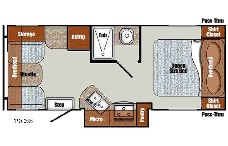 Representative floor plan provided by a trusted RVshare partner.