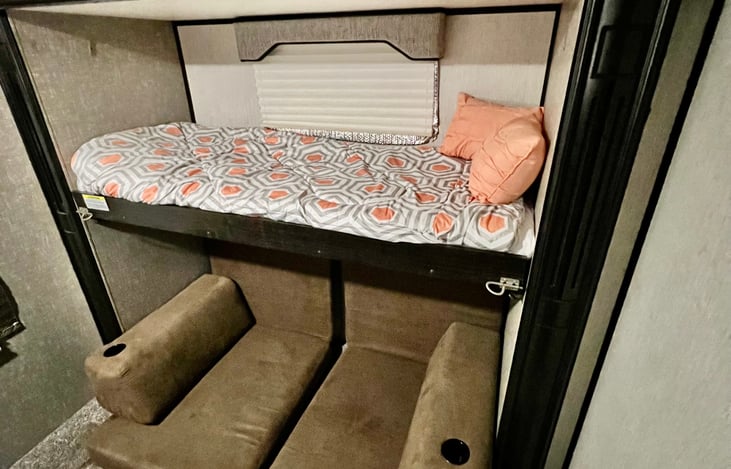 Bottom cushions go into beds that sleep 2