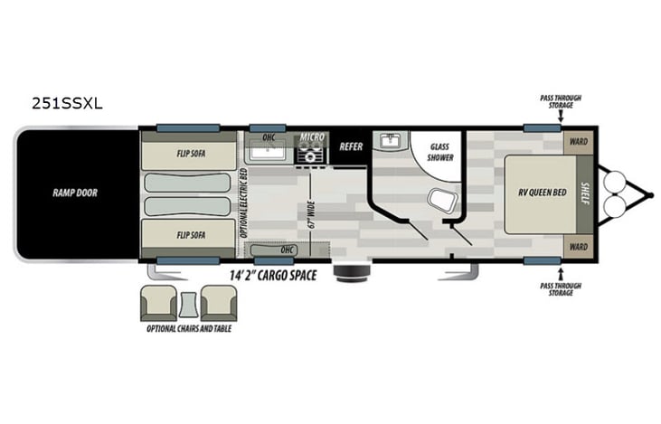 Representative floor plan provided by a trusted RVshare partner.