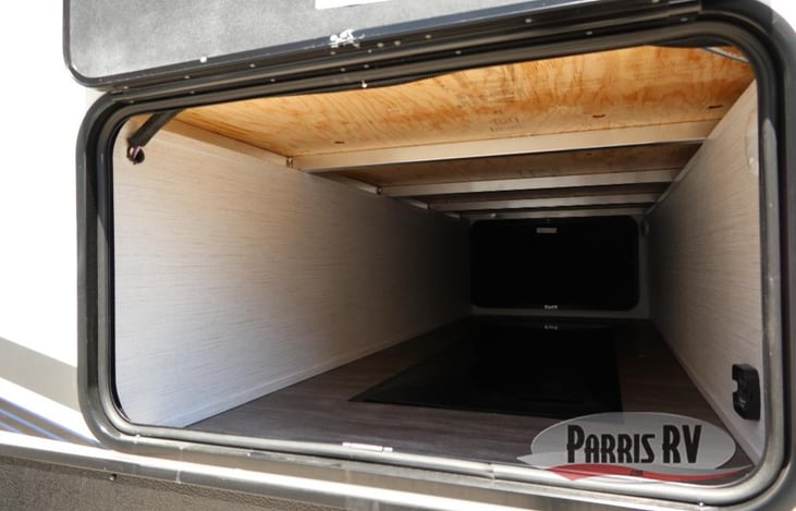 Tons of storage space for all your camping equipment with bonus pull out storage. Hatch can be accessed from either side making it a breeze to access your gear