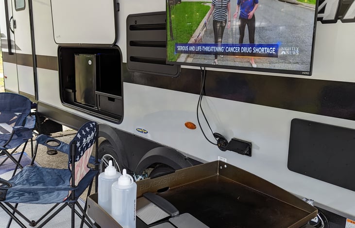 Outside TV 43" smart TV available for add-on.