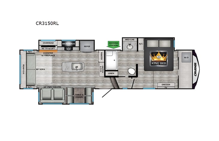 Representative floor plan provided by a trusted RVshare partner.
