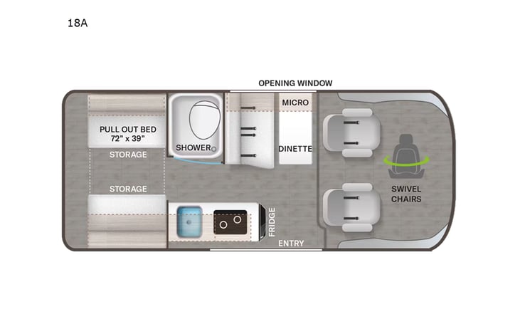Representative floor plan provided by a trusted RVshare partner.
