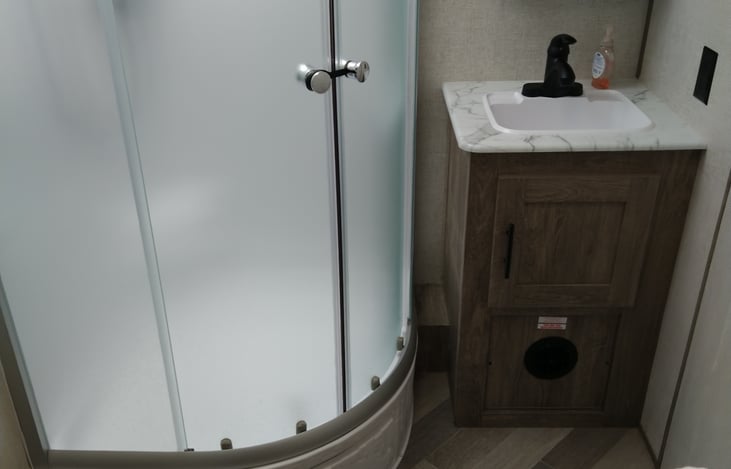 Master bath sink and shower