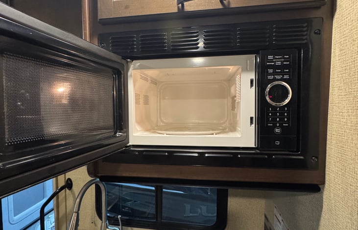 Inside microwave.