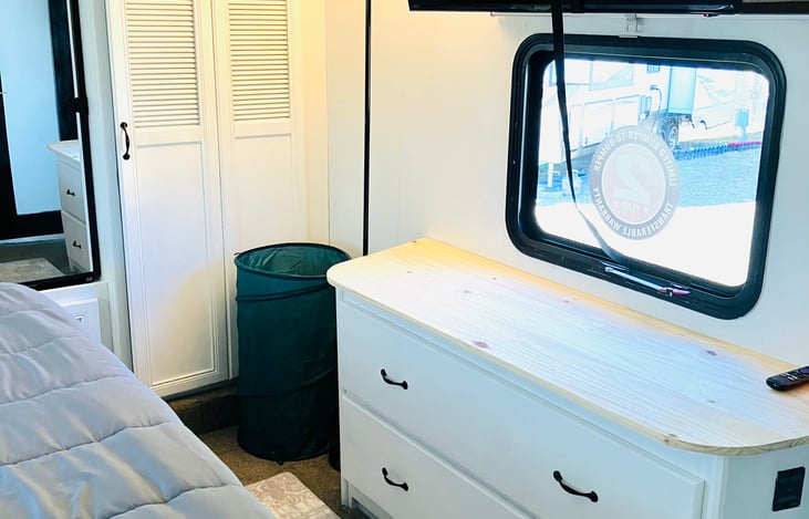 Master Bedroom with Fire stick installed in the T.V.