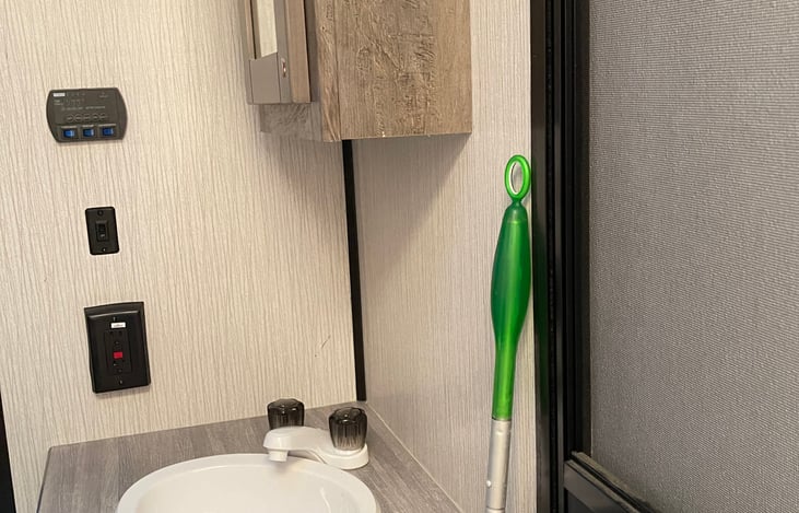 Sink in the bathroom, RV toilet paper provided