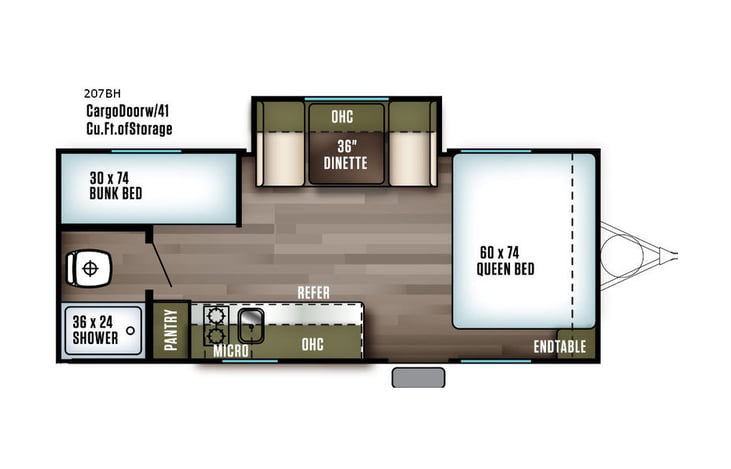 Representative floor plan provided by a trusted RVshare partner.