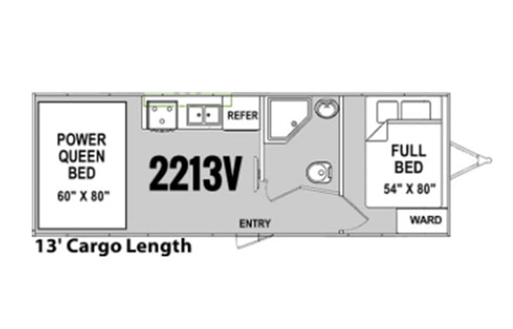 Representative floor plan provided by a trusted RVshare partner.