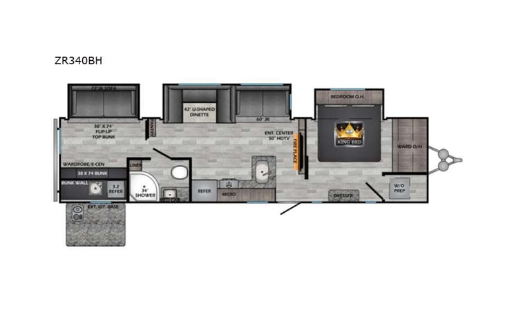Representative floor plan provided by a trusted RVshare partner.