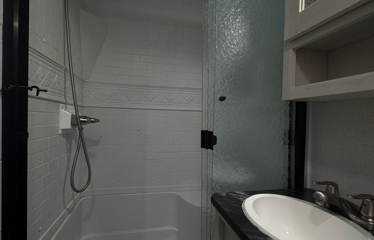 shower with seating
