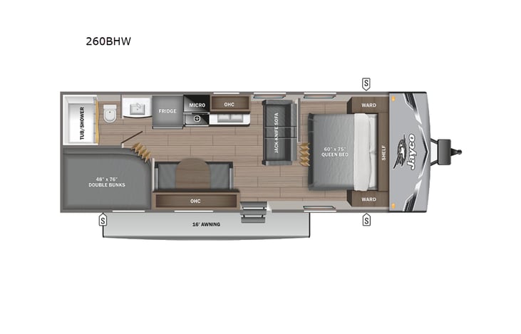 Representative floor plan provided by a trusted RVshare partner.