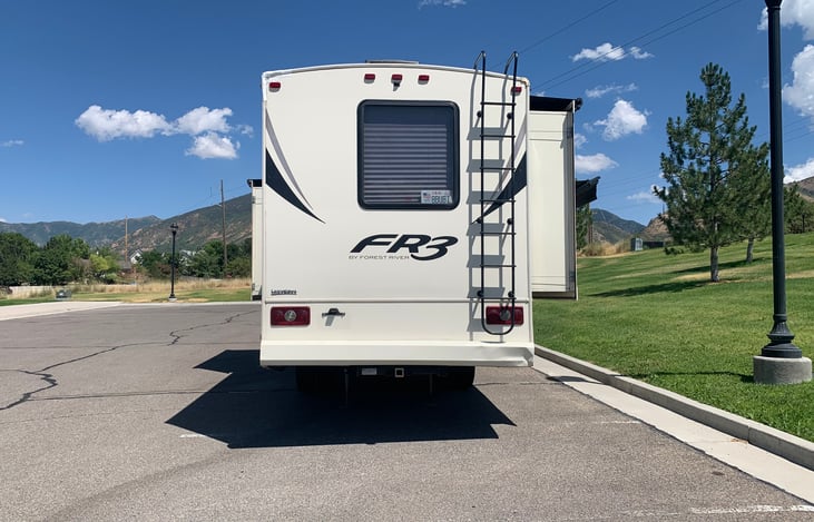 Back side showing roof access