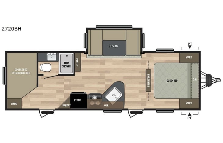 Representative floor plan provided by a trusted RVshare partner.