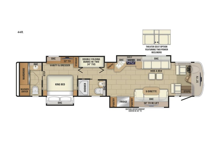 Representative floor plan provided by a trusted RVshare partner.
