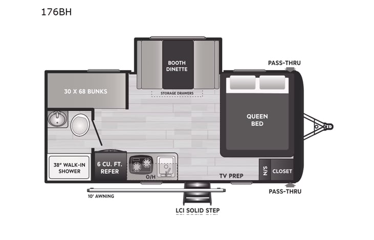 Representative floor plan provided by a trusted RVshare partner.