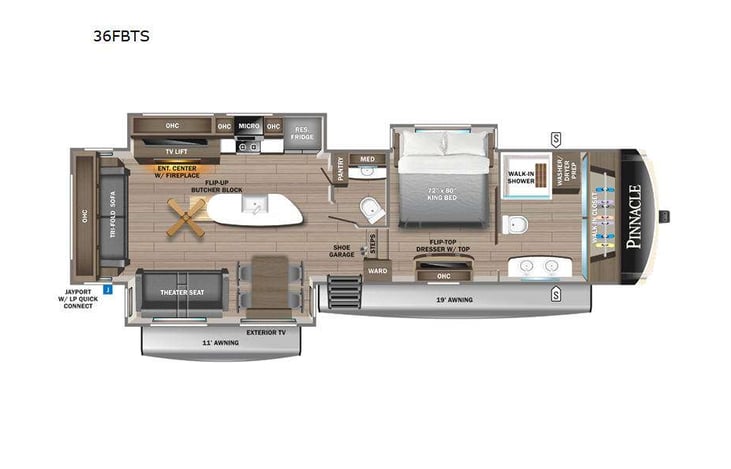 Representative floor plan provided by a trusted RVshare partner.