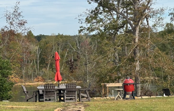 picnic area and Kamado Joe